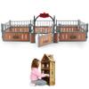 DAGLLGEW Horse Stable Playset Fence 17.3x7.9x5.9'' Realistic Plastic Horse Barn Playset Fence Imaginary & Creative Educational Toys Accessories for Lovers Toys Barn Farm view 4