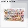 Hair Ties Small Colorful 100PCS for Toddler, Soft Hair Ropes Hair Elastics, Cloth and Rubber Hair Accessories, Cute for Ponytails, Braids, Wedding Hairstyles, Easy to Wear, 6 cm Length view 3