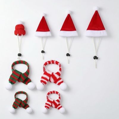 FJMQHU Small Pet Santa Hat and Scarf Christmas Costume Outfit Set for Guinea Pig Christmas Party