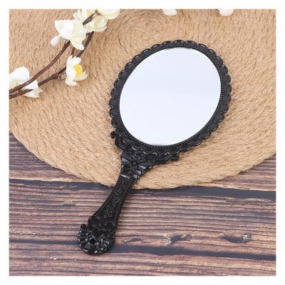 LPSEJAA Carved Handheld Vanity Makeup Hand Handle Cosmetic Compact Women