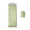 Boho Kids Sleeping Bag Abstract Stripes Backpacking Line Art Floral Striped Wearable Camping Blanket for Hiking Outdoor Travel Hunting Green White Sleep Bag view 1