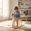 Qianly Wooden Rocking Horse Classic Rocking Horse Modern Minimalist-Style Rocker for Nursery view 4
