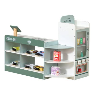 MotiveTech Supermarket Playset with Register Sturdy Pretend Supermarket Realistic Toy Checkout Counter for Young Children