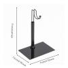Fonowx Action Figure Stand Display Base Holder Support Bracket With Curved Cradle And Adjustable Upright Support Electroplated Metal Base For Secure Standing And Tidy Presentation suitable for shelves cabinets studios , Black , B view 3