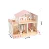FashionCha Wooden Dollhouse Rosy Rooftop Two-Story Dollhouse Pastel Finish Children's Play Home view 2