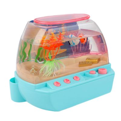 Toy Fish Tank Desktop Decor Music & Light 6.69x3.74x5.51 inches
