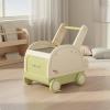 Bothyi Children Trolley Rolling Toy Organizer Push Cart Storage Chest Infant Pusher Polypropylene Material Food Grade PP Suitable for Nursery Playroom Living Room, Yellow, Yellow and White, Small view 2