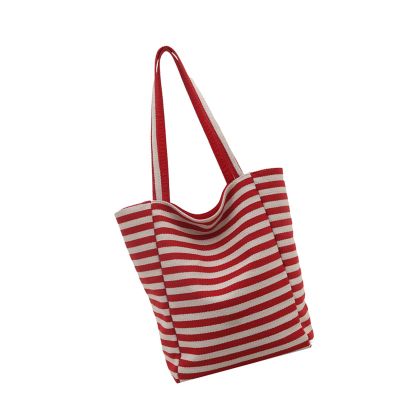YWLUUOO Stripe Canvas Toted Bag Women Hoboes Bags Shoulder Bags Trendy Handbag Purse Valentines Day Women Girls Trendy Purse Handbag