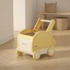 Bothyi Children Trolley Rolling Toy Organizer Push Cart Storage Chest Infant Pusher Polypropylene Material Food Grade PP Suitable for Nursery Playroom Living Room, Green, White and Green, Large view 2