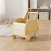 Bothyi Children Trolley Rolling Toy Organizer Push Cart Storage Chest Infant Pusher Polypropylene Material Food Grade PP Suitable for Nursery Playroom Living Room, Green, White and Green, Large view 3