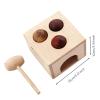 Chosertory Children Percussion Game Wooden Hammering Box Toy Ball Drop Cube with Mallet and Three Balls for Focus Building Suitable for Preschool playrooms Activities view 2
