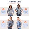 Beco Gemini Baby Carrier from Newborn to Toddler - Certified Ergonomic Newborn Baby Carrier for Infants and Children of 7-35 lbs - M Shape, Adjustable Seat, 100% Cotton (Classic Grey) view 2