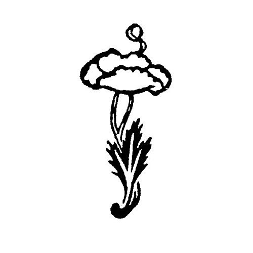 1 Flower with Stem Art Rubber Stamp