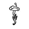 1 Flower with Stem Art Rubber Stamp view 1