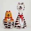 Bits and Pieces - Cleo & Friends Nesting Cats-Hand Painted Wooden Nesting Dolls Matryoshka - Set of 5 Dolls from 7" Tall with Gift Box view 3