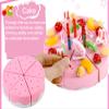 HenMerry 75PCS DIY Cutting Cake Set - Kids Play Kitchen Food Pretend Play Toy - Best for Girls Birthday Party Gift (75PCS Blue) view 2
