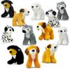 4E's Novelty Plush Dogs Animals (12 Pack) Assorted Stuffed Puppies - 5 Inches, Small Plushed Animals, 6 Designs - for Birthday Party Favors Gifts for Kids view 1