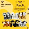 4E's Novelty Plush Dogs Animals (12 Pack) Assorted Stuffed Puppies - 5 Inches, Small Plushed Animals, 6 Designs - for Birthday Party Favors Gifts for Kids view 2