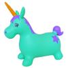 AppleRound Unicorn Bouncer with Hand Pump, Inflatable Space Hopper, Ride-on Bouncy Animal for Children (Turquoise) view 1