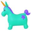 AppleRound Unicorn Bouncer with Hand Pump, Inflatable Space Hopper, Ride-on Bouncy Animal for Children (Turquoise) view 4