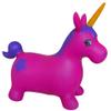 AppleRound Unicorn Bouncer with Hand Pump, Inflatable Space Hopper, Ride-on Bouncy Animal for Children (Purple) view 3