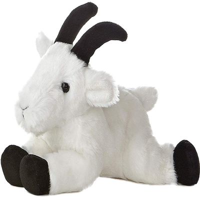 Aurora Adorable Mini Flopsie Rocky Mountain Goat Stuffed Animal - Mini Companions Ready for Playful Adventures - for Kids All Ages, Toddlers, Adults, and Families - White 8 Inches