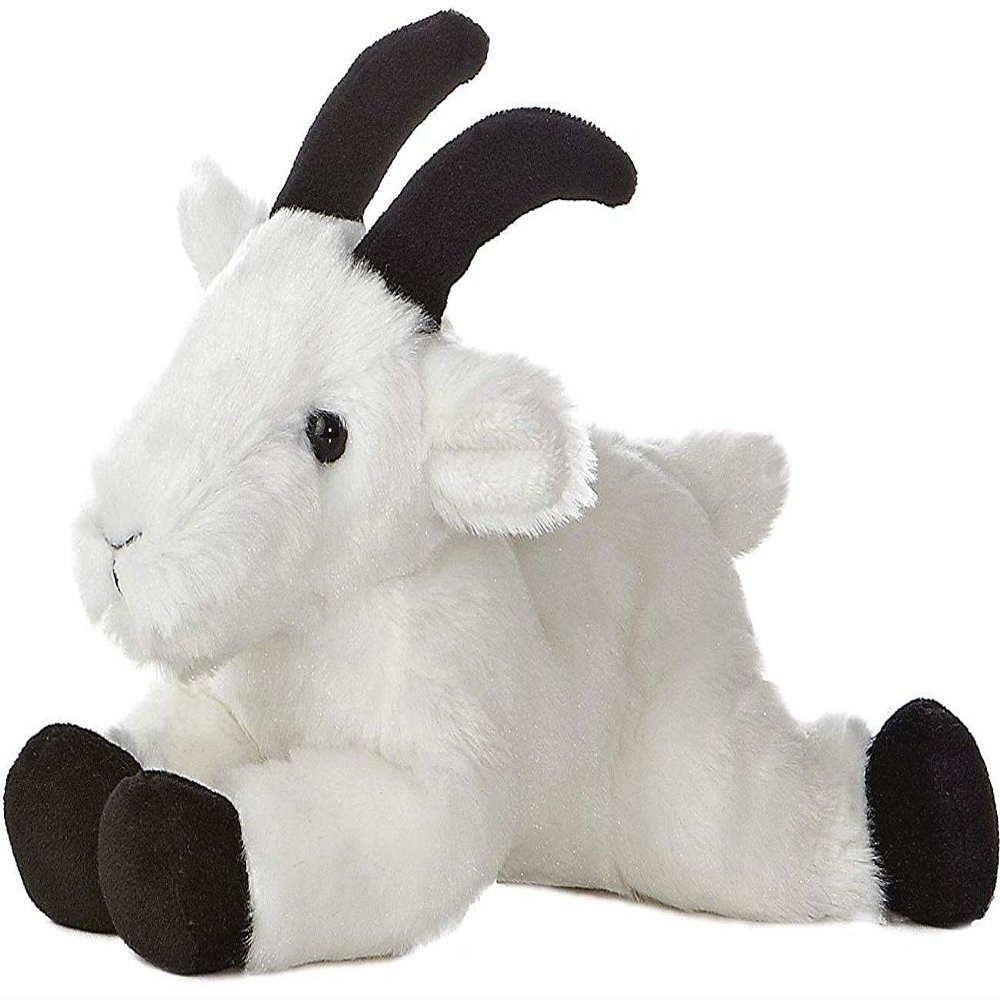 Aurora Adorable Mini Flopsie Rocky Mountain Goat Stuffed Animal - Mini Companions Ready for Playful Adventures - for Kids All Ages, Toddlers, Adults, and Families - White 8 Inches