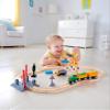 Hape Crossing & Crane Set | 32-Piece Wooden Railway Cargo Playset for Kids Multicolor view 4