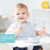Bumkins Baby Bowl, Silicone Feeding Set with Suction for Baby and Toddler, Includes Spoon and Lid, First Feeding Set, Training Essentials for Baby Led Weaning for Babies 4 Months Up, Gray view 2