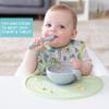 Bumkins Baby Bowl, Silicone Feeding Set with Suction for Baby and Toddler, Includes Spoon and Lid, First Feeding Set, Training Essentials for Baby Led Weaning for Babies 4 Months Up, Gray view 3