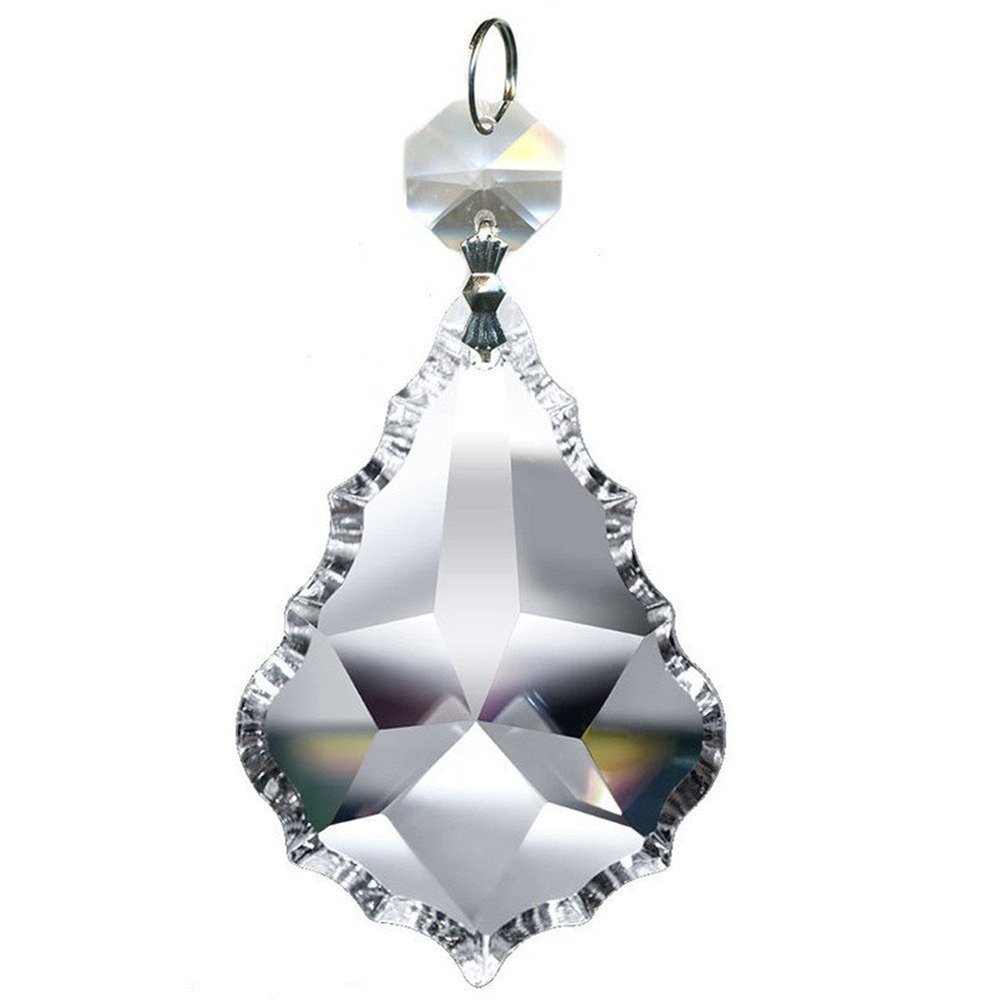 Asfour 1.5 Inches Clear French Cut Lead Crystal, 38mm Set of 10pcs