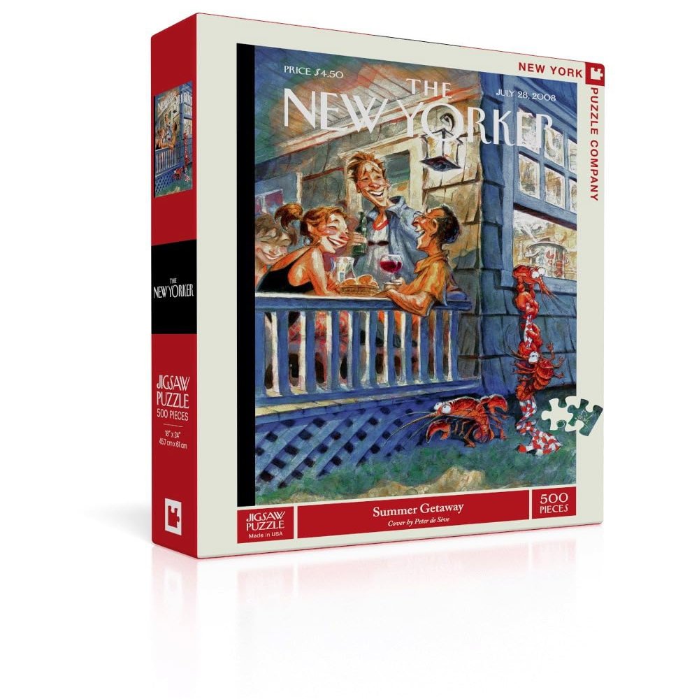 New York Puzzle Company - New Yorker Summer Getaway - 500 Piece Jigsaw Puzzle for Family Game Nights by Peter de Sve