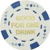 100 Free Drink White Poker Chips Tokens for Restaurants OR BAR - Martini Glass view 2