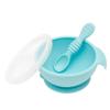 Bumkins Silicone Baby Feeding Set with Suction, Includes Spoon and Lid, Essential for Baby Led Weaning, Blue view 1