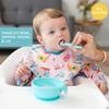 Bumkins Silicone Baby Feeding Set with Suction, Includes Spoon and Lid, Essential for Baby Led Weaning, Blue view 2