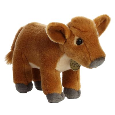 Aurora Adorable Miyoni Tots Jersey Calf Stuffed Animal - Lifelike Details Make a Cherished Companion - Perfect for Decorating Bedrooms or Classrooms - Brown 9.5 Inches