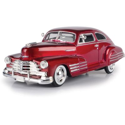 1948 Chevy Aerosedan Fleetline, Red - Motormax Premium American 73266-1/24 Scale Diecast Model Car, Unisex-Children
