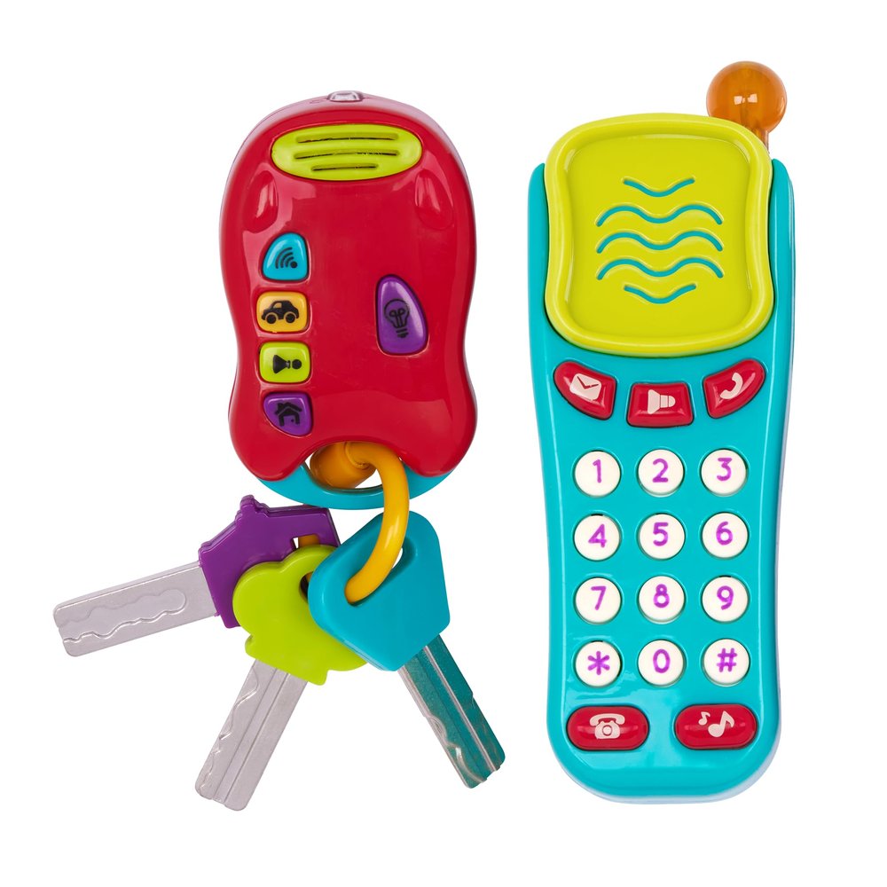 Battat  Sensory Toys  Pretend Phone & Keychain  Toddler Light  Up Toy Car Keys  10+ Months+ - Light & Sound