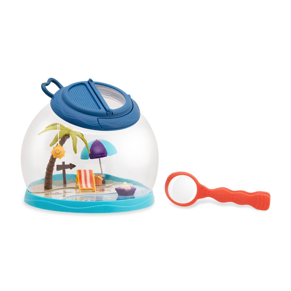 B. toys  Tiki Retreat Bug Catcher Kit  1 Cage with Tweezers & Magnifying Glass  Exploration Toys for Kids 4+