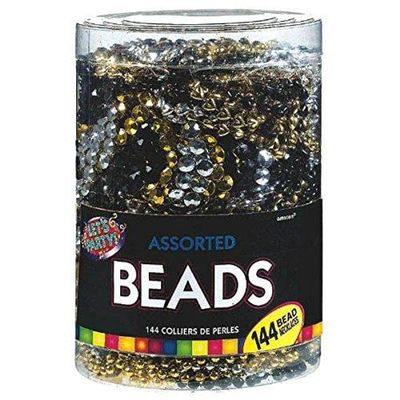 Amscan Glitz and Glam Party Beaded Necklace (120 Piece), One Size, Multicolor