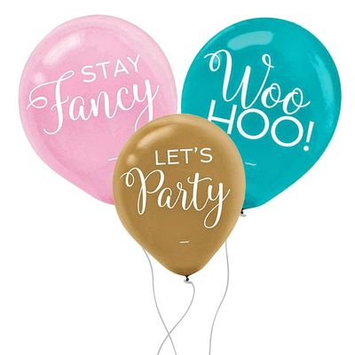 Assorted Colors Confetti Printed Latex Balloons - 12" (15 Pack) - Ideal for Parties & Celebrations