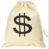 Super Z Outlet Large Canvas Natural Money Bag Pouch with Drawstring Closure and Dollar Sign Design for Toy Party Favors, Bank Robber Cowboy Pirate Theme, Carrying Case Sack view 1