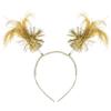 Amscan Gold Tinsel Wrapped Ponytails Headbopper Accessory, One Size view 1