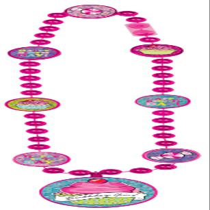 Amscan Sweet Birthday Party Bead Necklace Favour, Plastic, 28"