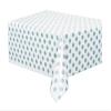 Elegant Silver Dots Rectangular Plastic Table Cover - 54" x 108" (1 Pc.) - Perfect for Parties, Events & Ceremonies view 1