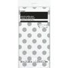 Elegant Silver Dots Rectangular Plastic Table Cover - 54" x 108" (1 Pc.) - Perfect for Parties, Events & Ceremonies view 2