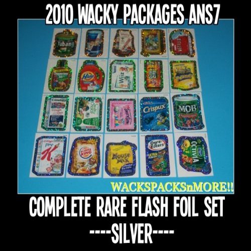 2010 Wacky Packages Ans7 Complete Flash Foil Set + Wrapper!!