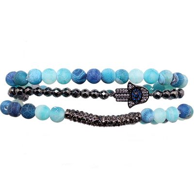 7 LUXE Divine Hamsa Bracelet Set in Blue