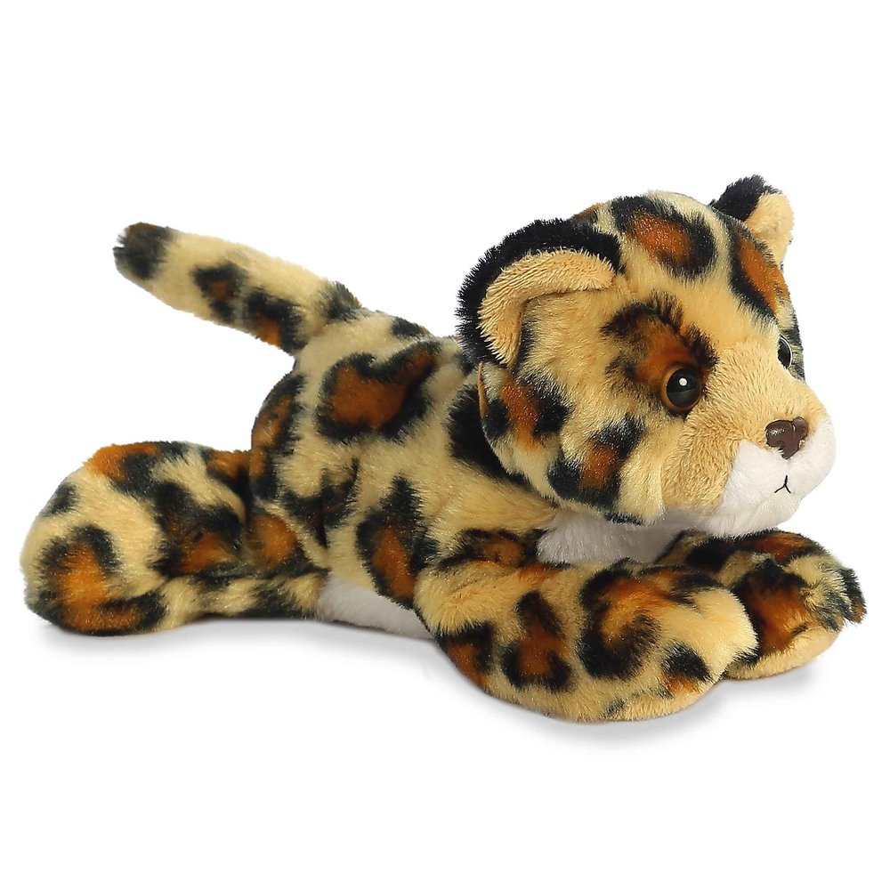 Aurora Adorable Mini Flopsie Amazon Jaguar Stuffed Animal - Mini Companions Ready for Playful Adventures - for Kids All Ages, Toddlers, Adults, and Families - Brown 8 Inches