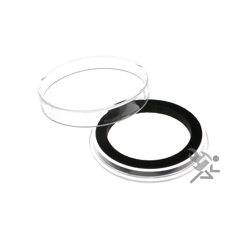 Air-Tite High Relief 38mm Black Ring Coin Capsules for 2oz Queen's Beast, 25 Pack